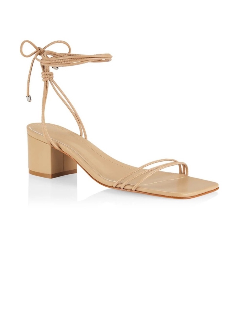 Schutz Thea Block Low Heel Nude Sandals